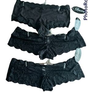 𝅺christies x3 XL black lace underwear panty panties cheeky NWT